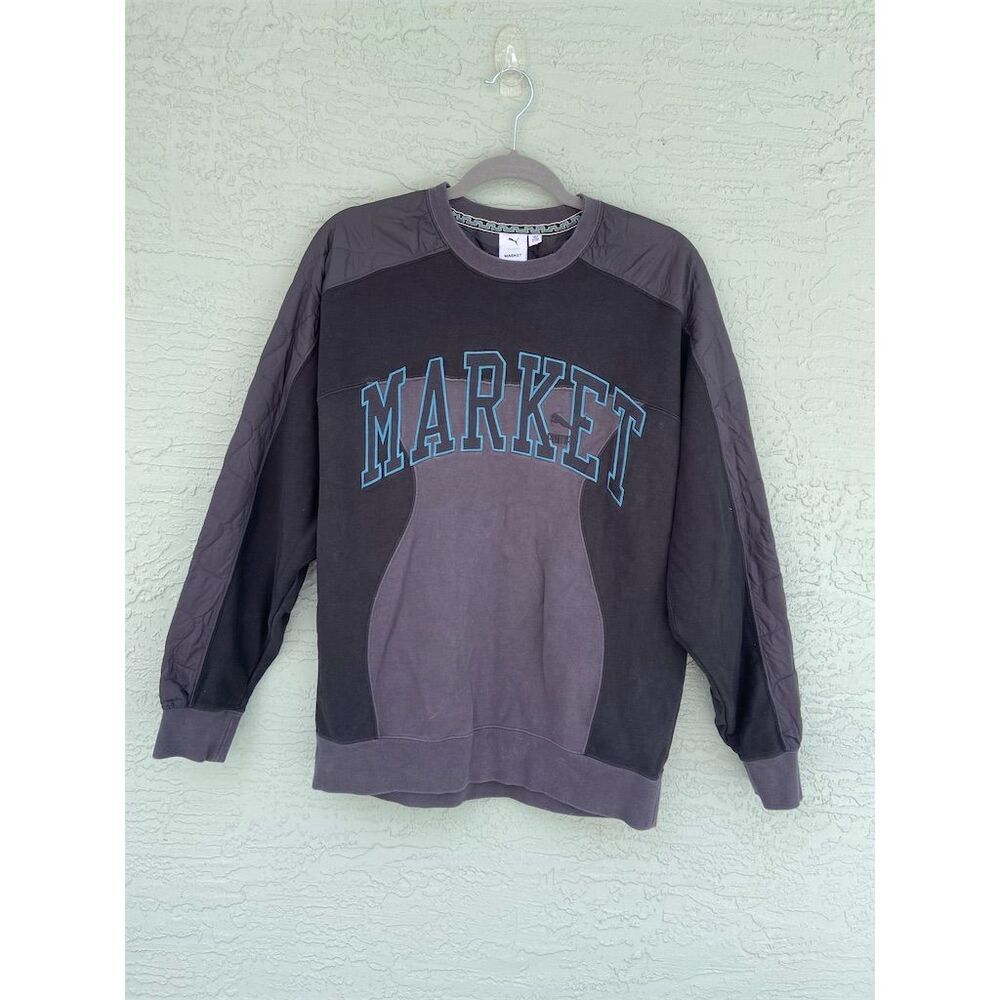 PUMA x MARKET Men's Crew Neck Sweatshirt Black Size Standard M Casual Pullover